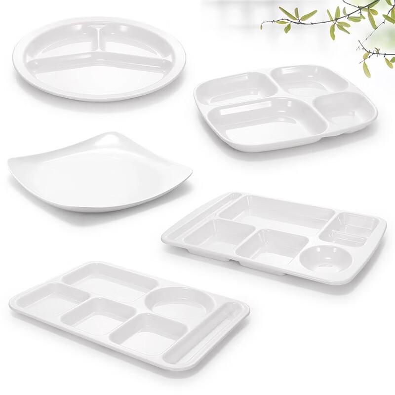 Oval Melamine 6-Compartment Divided Tray