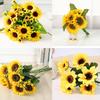 1 Bunch, 24 Sunflower Simulation Flowers, Home Living RoomDecoration Flowers, Party Wedding Decoration Bouquet