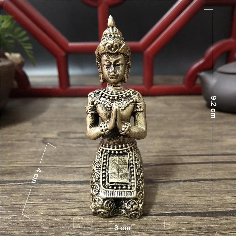 Золотая статуэтка Будды из Таиланда Декор для дома Индуистский Фэн-шуй Медитация Молитва Скульптура Будды Украшения Статуи