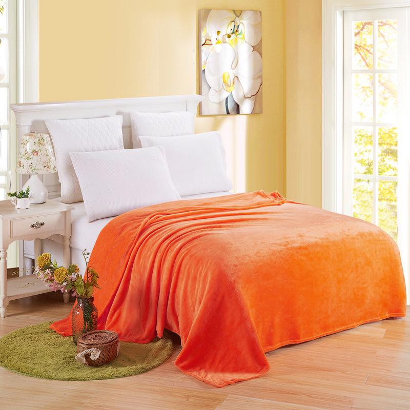 Solid Color Coral Fleece Flannel Nap and Gift Blanket
