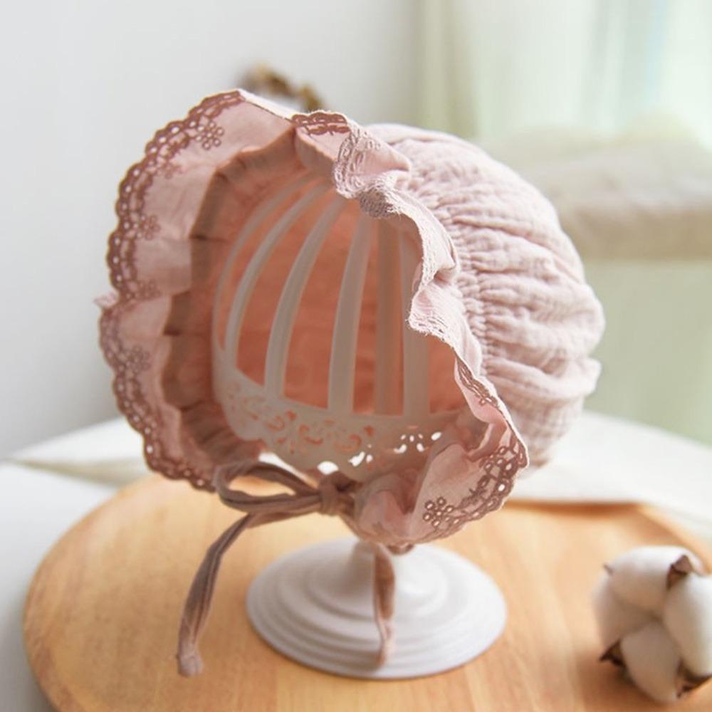 Дышащая кружевная шляпа с оборками Мягкая шляпа от солнца для мальчиков и девочек Кепки-чепчики Летняя шляпа