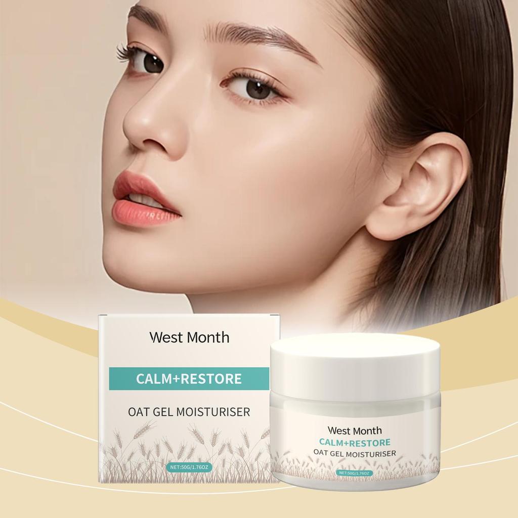 West&Month Oat Moisturizing Cream, Deeply Nourishes Facial Skin, Moisturizing and Hydrating Gentle Care Lotion 50g