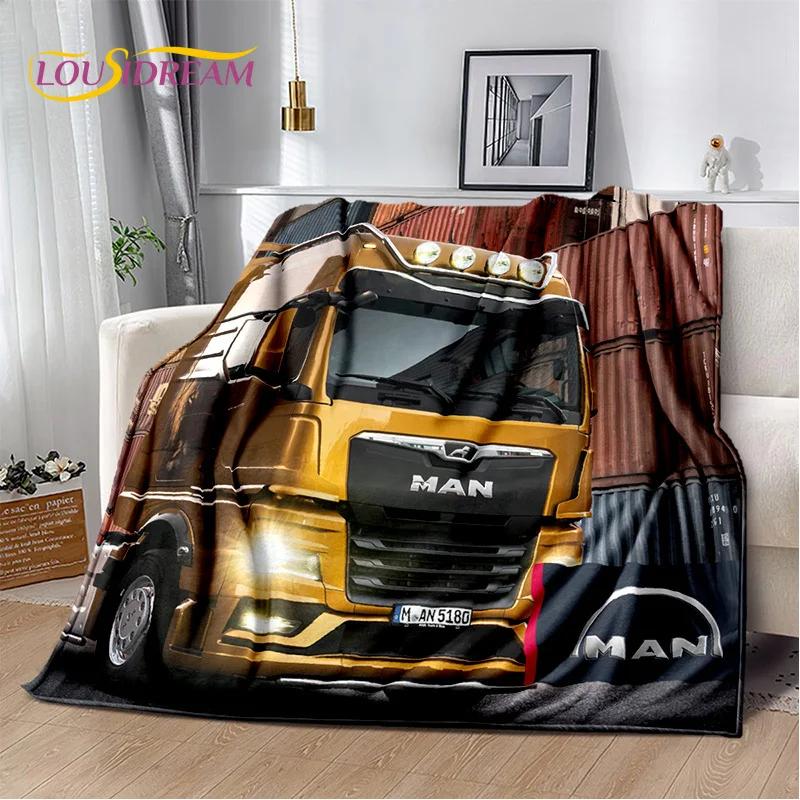 MAN Truck Lorry 3D Printing Soft Flannel Blankets,Throw Blanket Comfortable Blanket for Picnic Beds Sofa Home Bedroom Gifts kids