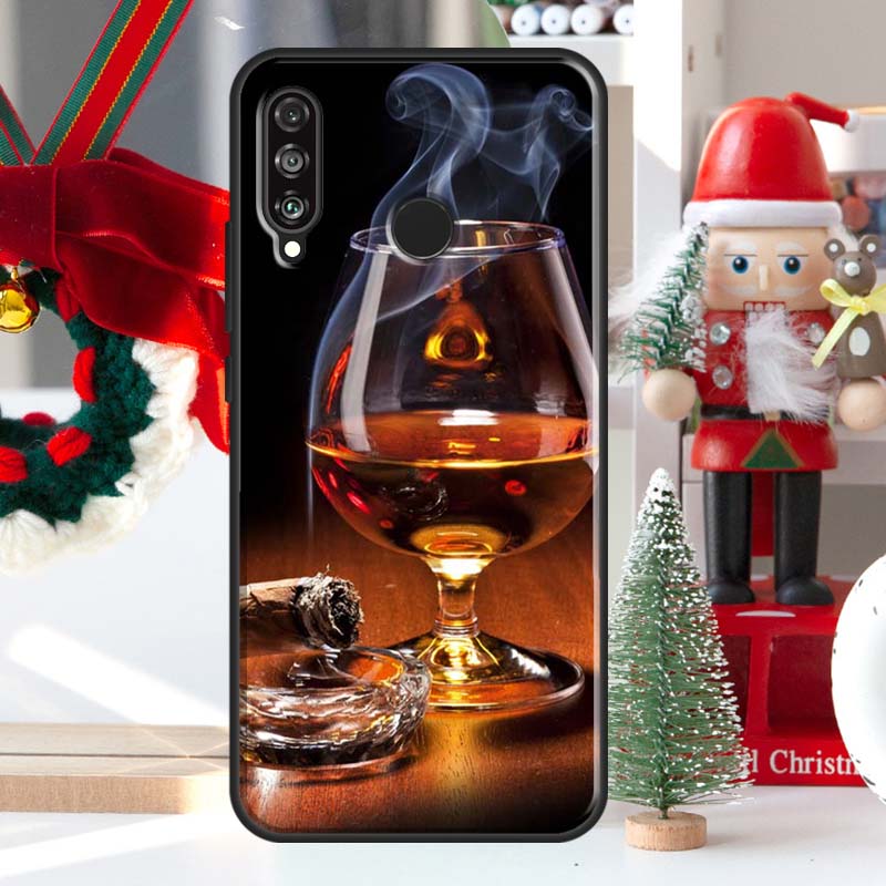 Чехол для Huawei Nova 7i 8i 11i 12i 12s Y73 Y70 Y90 Y60 Y72 Y61 Y91 9 10 SE P30 Pro P40 Lite с изображением сигары, виски и льда