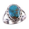 Natural Blue Copper Turquoise Gemstone 925 Solid Sterling Silver Ring S.6 f0C97