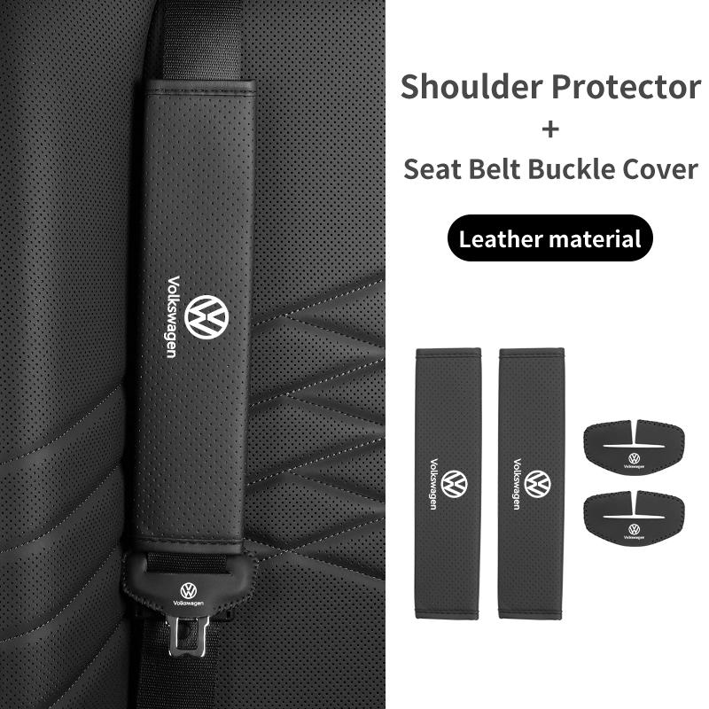 Car Seat Shoulder Pad Seat Belt Buckle Protector Cover Accessories For VW Tiguan CC Jetta Polo Golf Passat Scirocco T-ROC Tou QQ6