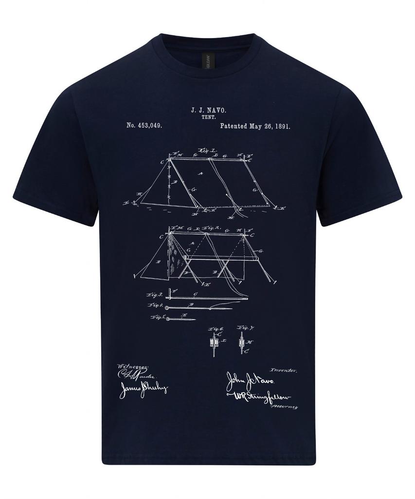 Tent Patent Blueprint Camping Camp T-Shirt