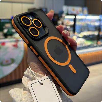 Роскошный цветной чехол для телефона iPhone 15 14 13 12 11 Pro Max Plus с противоскользящим покрытием, прозрачный, с магнитным покрытием Magsafe