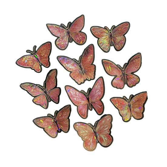 10 шт. Голографические наклейки-бабочки Водонепроницаемые ПЭТ-наклейки для ноутбуков, бутылок для воды, чехлов для телефонов, DIY-поделок, скрапбуков, журналов, винтажный богемный декор