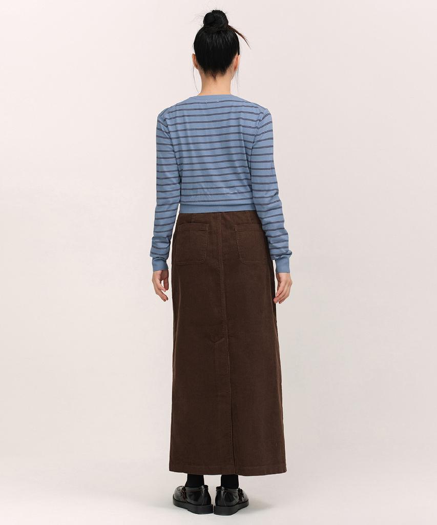 Musinsa Standard Woman 11W Corduroy Maxi Skirt [Brown]