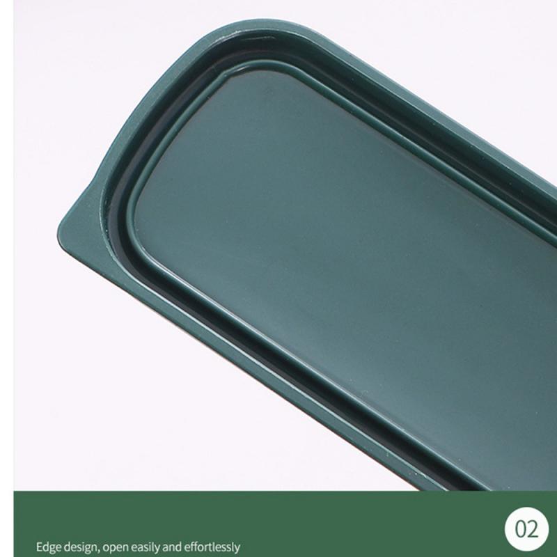 Wheat Straw Tableware Box Multicolor Portable Cutlery Case Spoon Fork Storage Box Students Household Dinnerware Bag Kitchen Tool