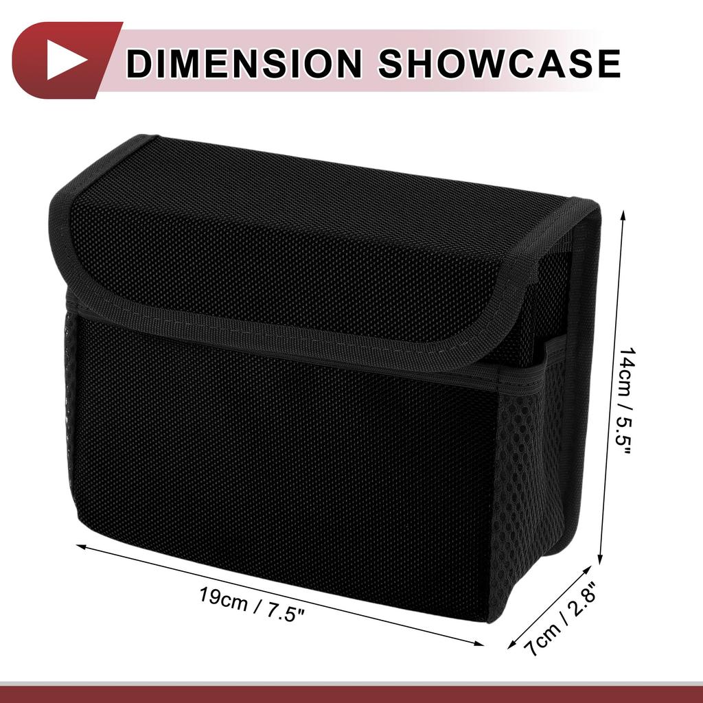 HEROFFIX Car Trash Foldable Portable Trash Black Oxford Cloth 1-Piece Can, Can, 7.5" Long, 2.8" Wide, 5.5" High,