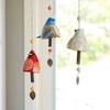 Смоляной колокольчик "Пение птиц" Ручная роспись Изысканная расписная ветряная музыка Мультяшный дизайн Подвеска Стиль Подвесные украшения Украшение для двери