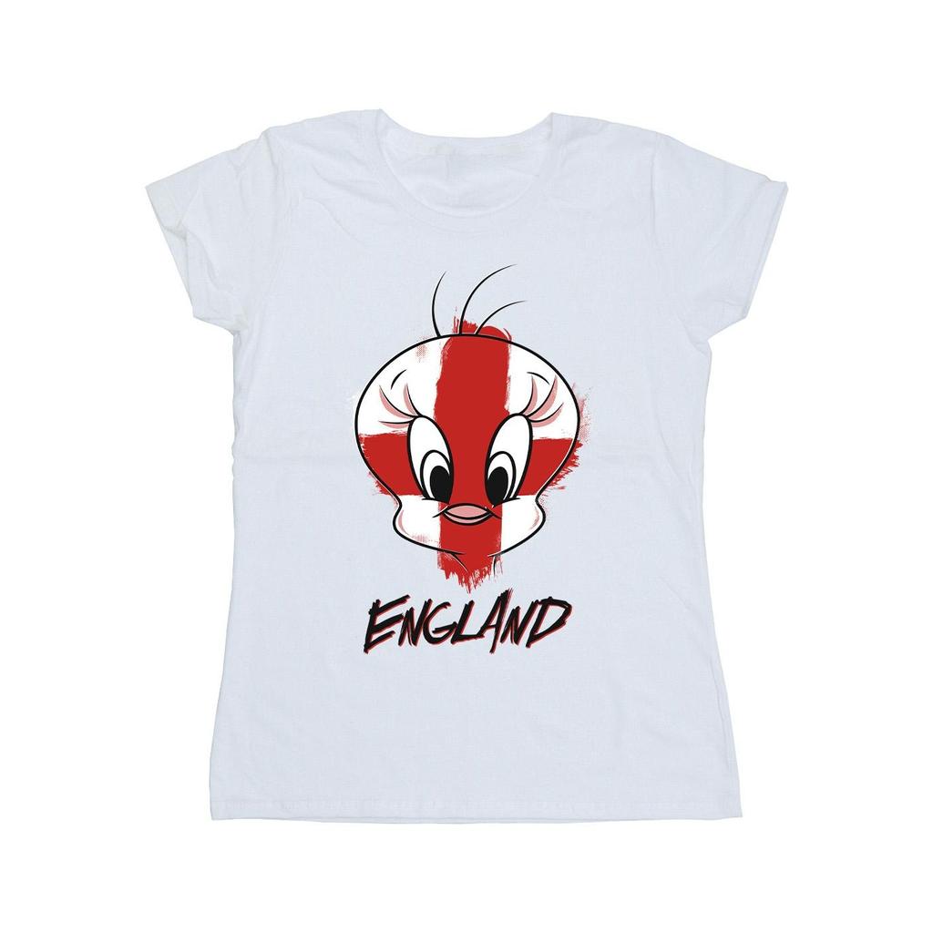 Looney Tunes Womens/Ladies Tweety England Face Cotton T-Shirt
