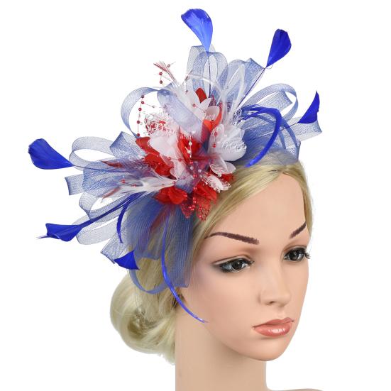 Feather Mesh Solid Color Fascinator Hat Hair Clip Women Cocktail Wedding Party Bridal Hat Fascinator Hair Accessories