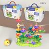 Children's Building Block Flower Bed Assembly Toys, Girls' Educational and Versatile Garden Building Block Flower Arrangement Toys Storage Box