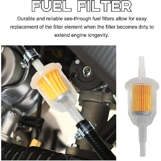 Wevdn 2 PCS Gas Inline Fuel Filters with Magnet, Inline Gas Fuel Filter for Motorcycle Lawn Mower Small Engine, 1/4" and 5/16" Fuel Filter Fit