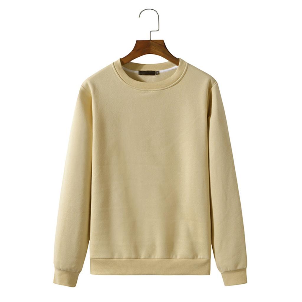 Мужской базовый цветной свитер с круглым вырезом, свободная повседневная молодежная толстовка с капюшоном