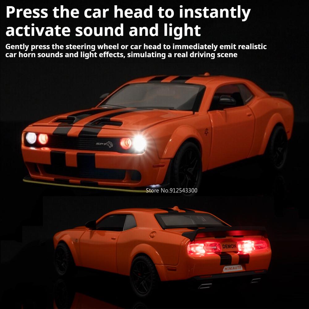 1:Модель спортивного автомобиля Hellcat Charger в масштабе 32, игрушка, со звуком и светом, литая из сплава, модели суперкаров, игрушки, праздничные подарки для парня