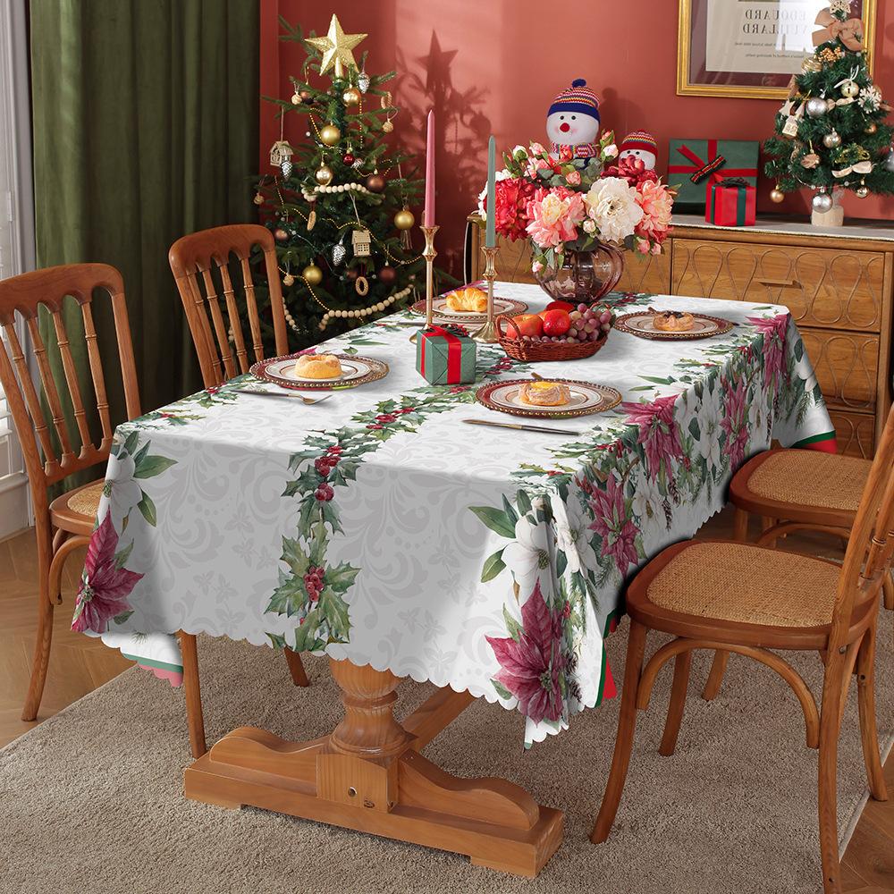 Скатерть 1шт водонепроницаемая и жиростойкая обеденная столовая обитая полиэфирной тканью