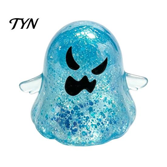 Clear Ghost Toy Halloween Stress Relief Toy, Spooky Glitter Squeeze Soft TPR Fidget Sensory for Focus and Relaxation Elastic Squeezing