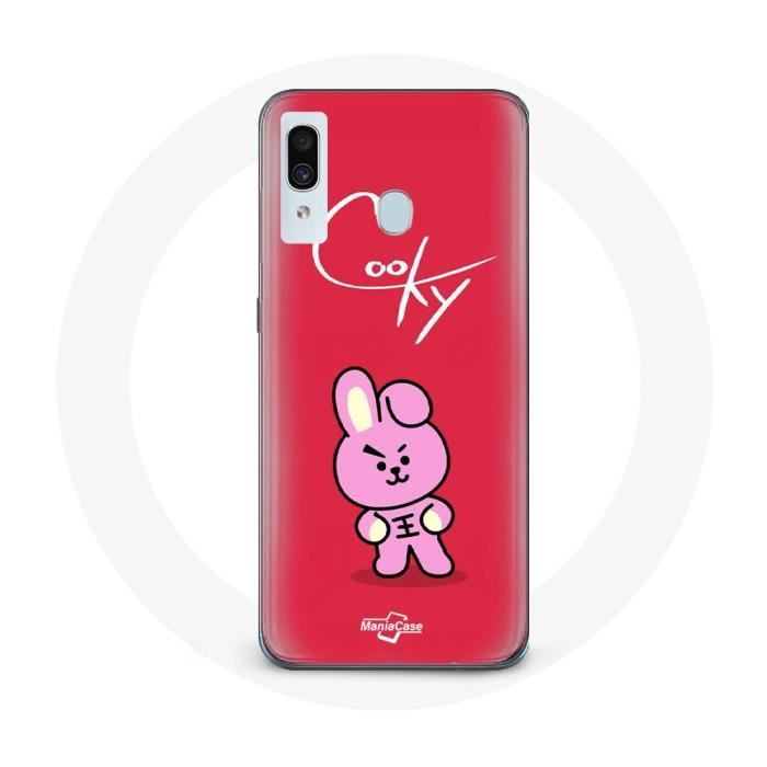 Coque pour Samsung Galaxy A20e BTS Bangtan Garçons BT21 Cooky Fond Rouge