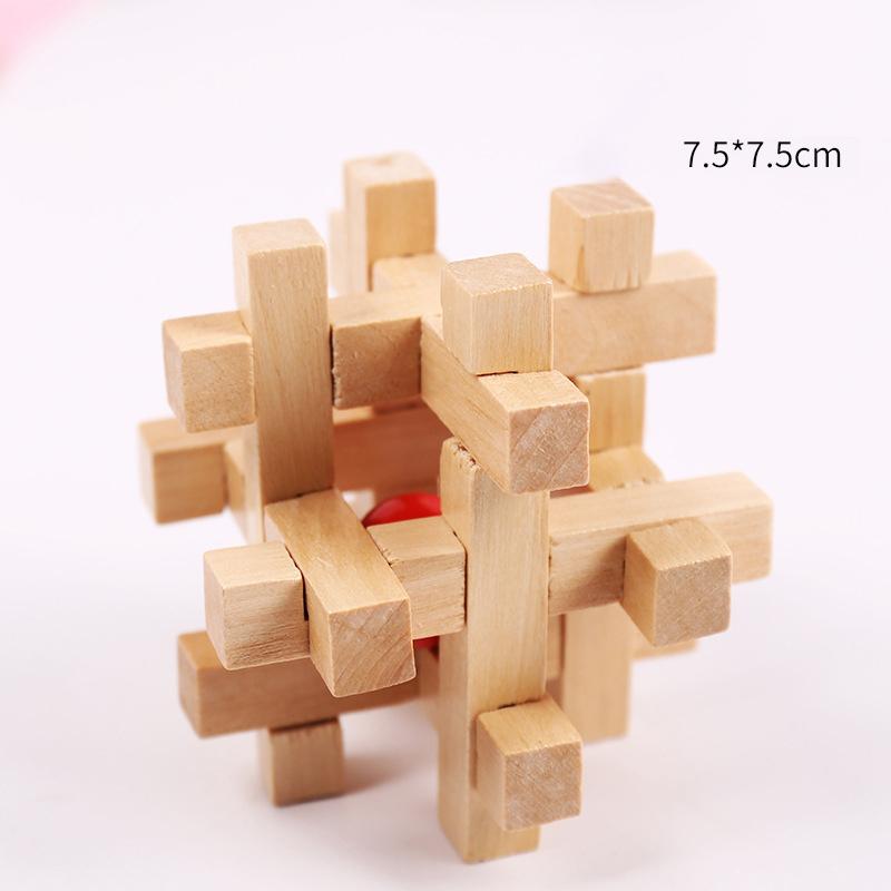Деревянный замок Kong Ming Lock Lu Ban Lock Iq Brain Teaser Развивающая игрушка Монтессори 3D-головоломка Игра Разблокировка Игрушки для взрослых детей