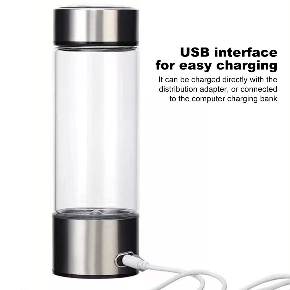 Бутылка для водородной воды 420 мл, перезаряжаемая через USB, чашка с водородно-обогащенной водой, спортивная бутылка для воды для дома/офиса/путешествий