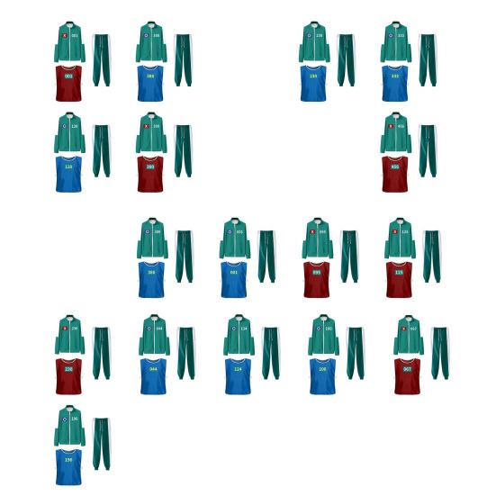 3 Pcs/Set Korean Game Cosplay Costume Sweatshirt Jacket Pants Vest Set Squid Series Outfit Casual Tracksuit for Women Men