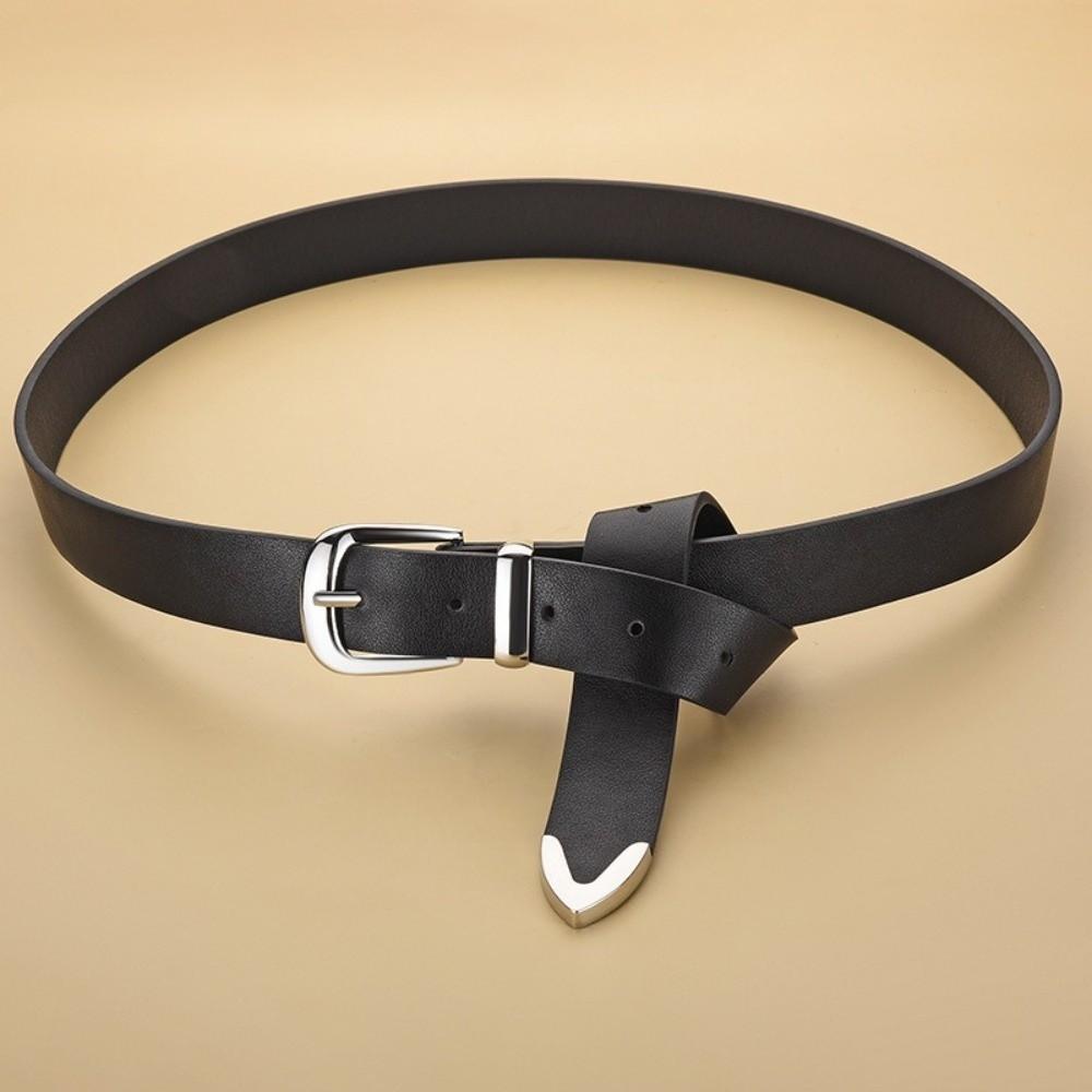 Fashion PU Leather Waist Belt Black Adjustable Needle Buckle Belt Casual Waistband for Women Men