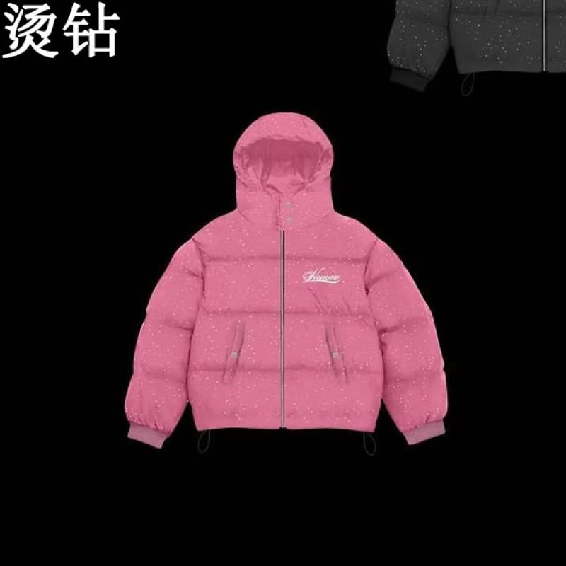 Унисекс хлопковая стеганая куртка с капюшоном и принтом в виде букв Hip Hop Streetwear Зимняя верхняя одежда