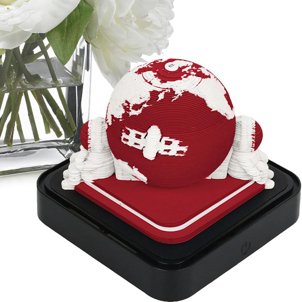 3D Memo Pad Hand Torn Earth 2025 Calendar Paper Carving Art Notepad for Present Desktop Decoration