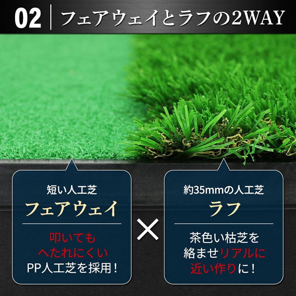 Коврик для гольфа GolfStyle Тренировочный коврик для гольфа 2WAY Искусственная трава Грубый резиновый коврик для фервея Основание тяжелое, поэтому оно подвижное Тренировочный свинг Тренировочное оборудование для помещений