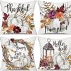 Autumn Thanksgiving Pumpkin Maple Car Line Printed Pillow Clothes Quilt Cover Room Decoration Sofa Cushion