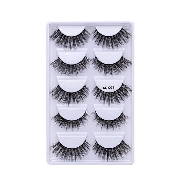 Многослойные трехмерные химические волокна накладные ресницы 5 пар натуральных густых ресниц тонкие завитые накладные ресницы