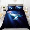 Пододеяльник с изображением китов King Queen, комплект постельного белья с изображением морских животных, водорослей, морских звезд, морских обитателей, пододеяльник из синего полиэстера