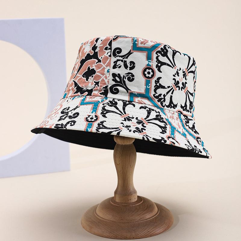 Popular exotic bucket hat European and American personalized printing double-sided sunshade basin hat spot