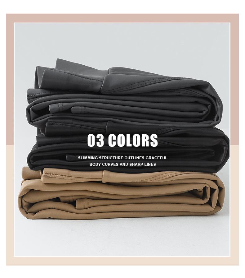 Женские леггинсы из матовой искусственной кожи с высокой талией и бархатной подкладкой — длина девять точек, 2024 г.