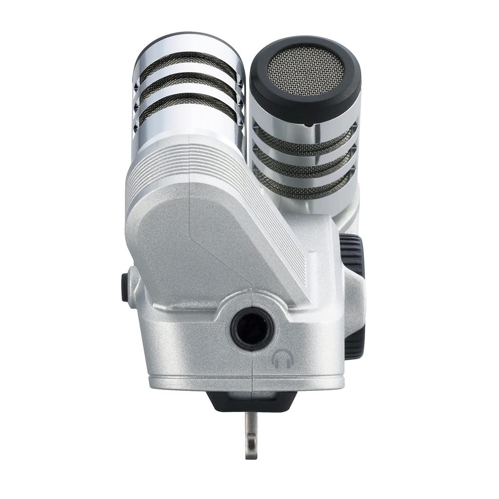 ZOOM iQ6 Microphone for External Microphone for XY Stereo Compact Lightning Connector Compatible iPhone/iPod, Smartphone, Microphone, Silver,