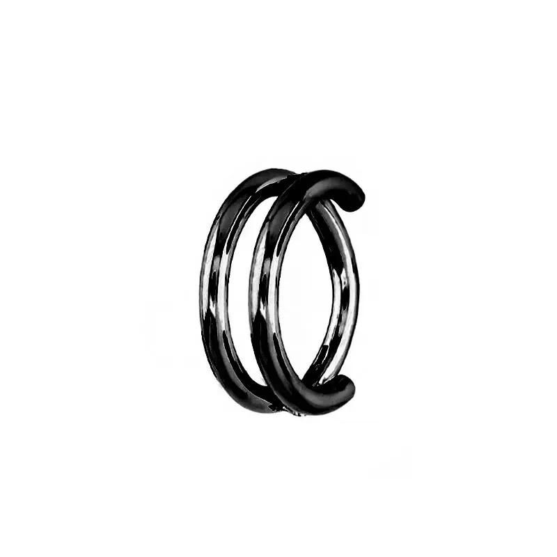 G23 Titanium Nose Ring Piercing 16G Double Layer Hollow Hinged Septum Ear Cartilage Tragus Spiral Piercing Earring Body Jewelry