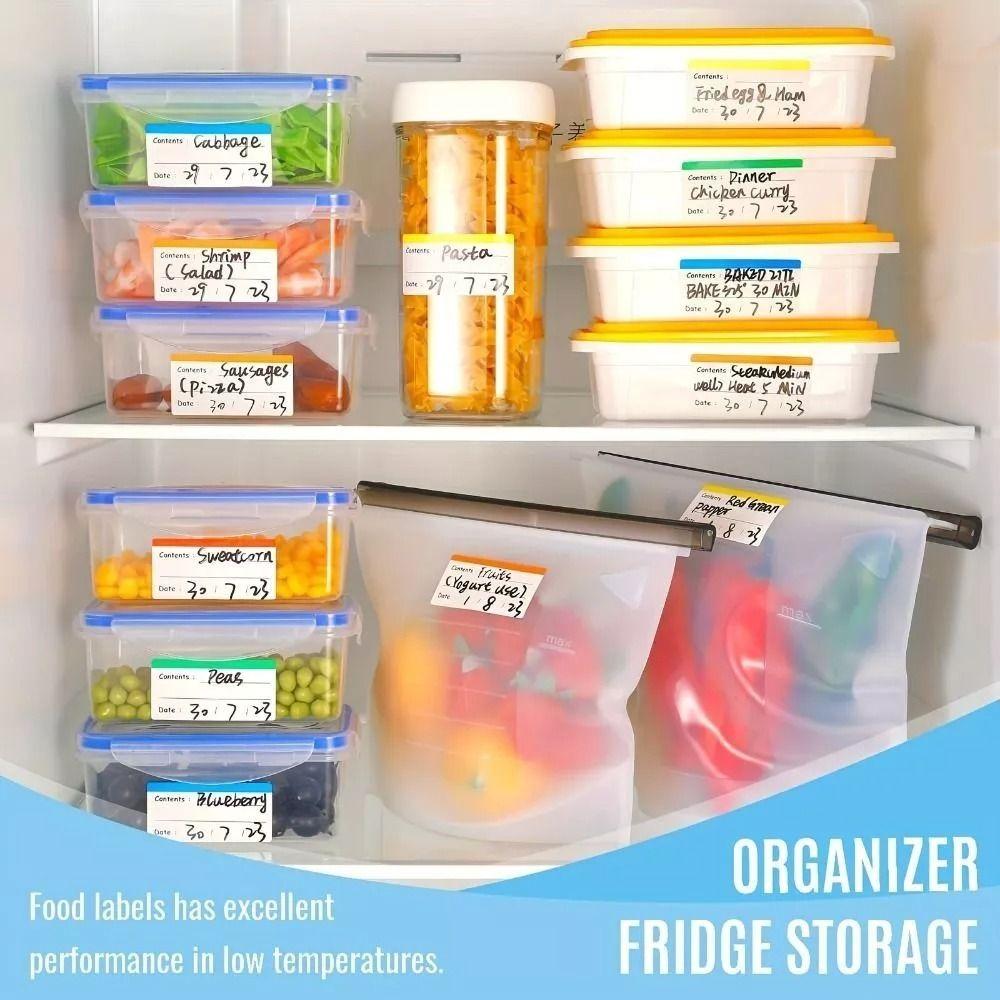 100pcs Portable Fridge Sticker Self-adhesive Home StorageTags New Food Storage Labels
