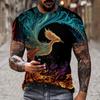 Summer Men's T-shirt 3D Phoenix Print Personalized Soft Breathable Comfortable Cool Street Polyester Short Sleeves Tees Tops