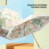 Винтажные цветочные водонепроницаемые женские зонты портативные складные ветрозащитные солнечные дождевые зонты двойного назначения для путешествий пляжный мини-зонтик