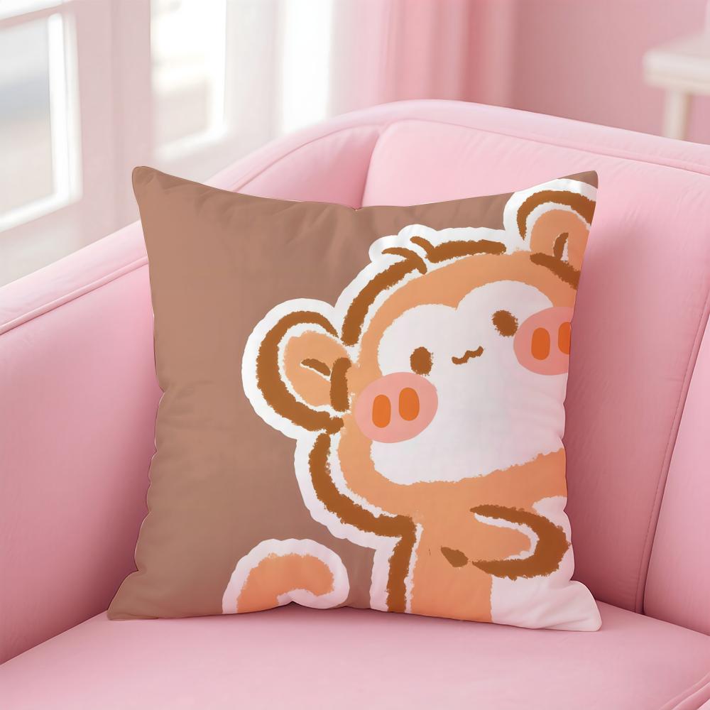 Cute Surprise Animals In The Twelve Zodiac Signs Cushion Cover Linen Pillowcase Cover Soft Decor for Sofa Home Room