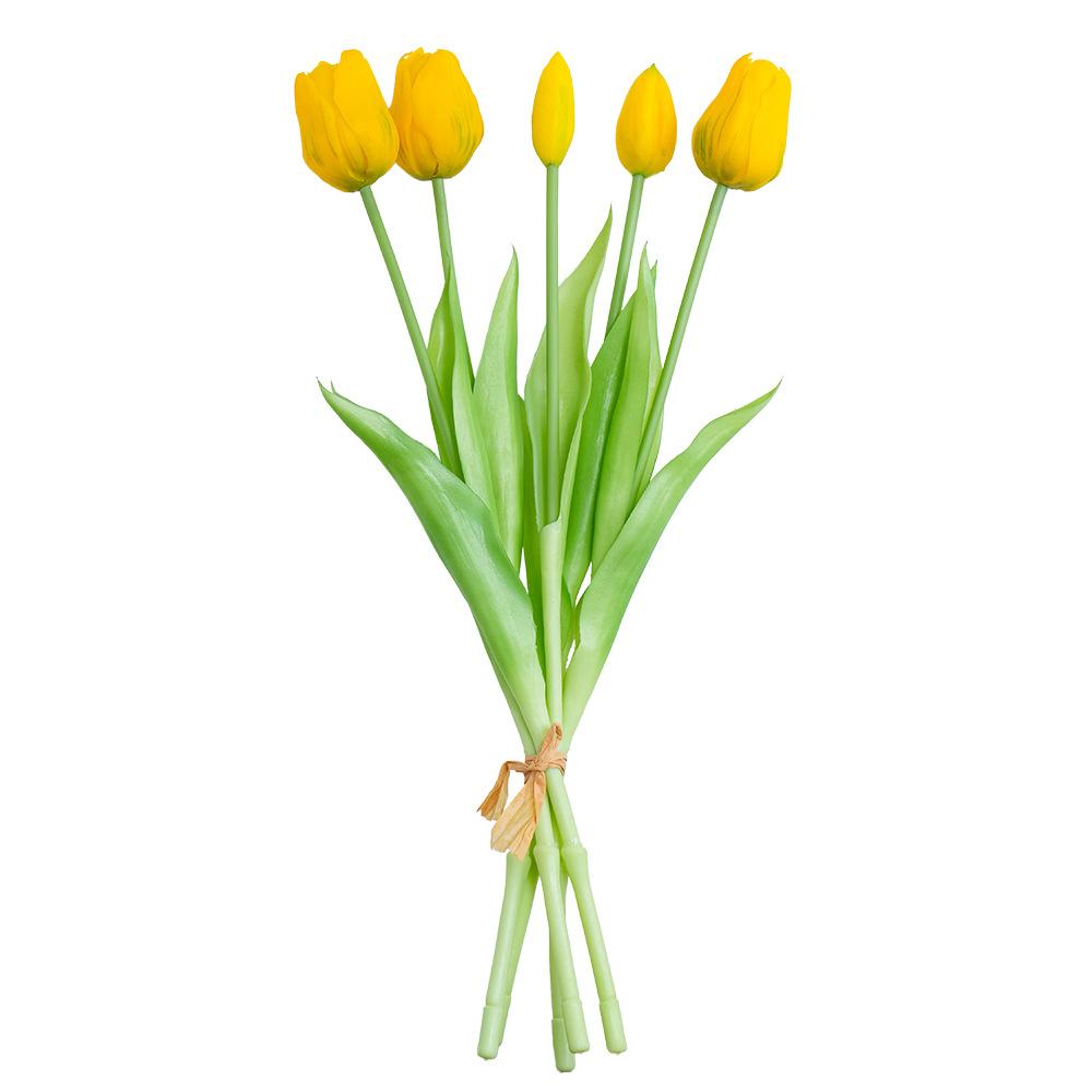 Букет тюльпанов осенней вишни, мягкий резиновый материал, гостиная, светлый роскошный обеденный стол для помещений, высококачественное имитационное цветочное украшение