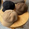 Windproof Beret Cap Solid Color Painter Peaked Hat Autumn Winter Girl Accessories