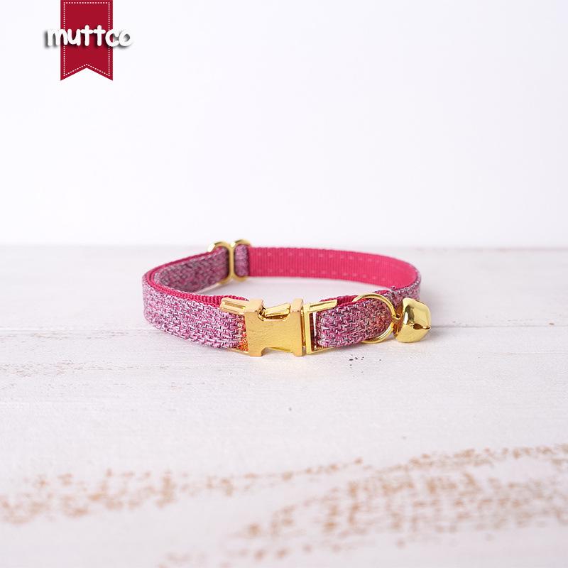MUTTCO Розовый Милый Мягкий Удобный Ошейник для Кошки с Колокольчиком - UCC-070B