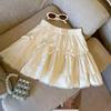 Милая кружевная юбка-бантик с бантом, женская плиссированная корейская юбка с высокой талией, шикарная пышная юбка, модная красивая стильная лоскутная однотонная студенческая юбка