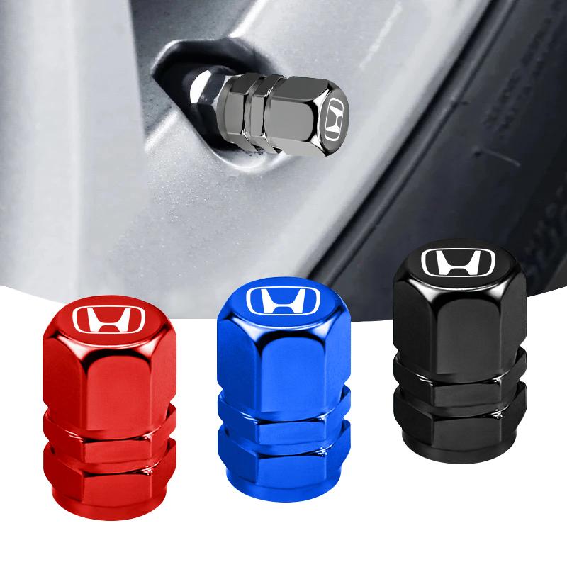 4pcs/set Car Wheel Tire Valve Caps Tyre Stem Covers Accessories For Honda Civci FIT CRV Accord Jazz HRV Dio Stepwgn Prelude