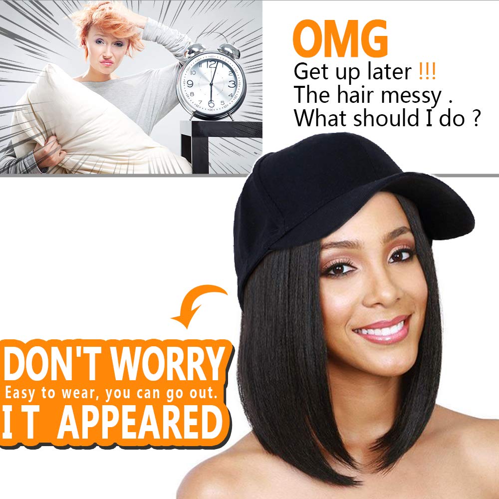 LUPU Синтетический парик для бейсбольной кепки, короткие прямые парики, черный, коричневый, регулируемые парики с естественным соединением для женщин
